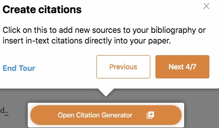 Example screenshot of Citation Machine's citation generator. 