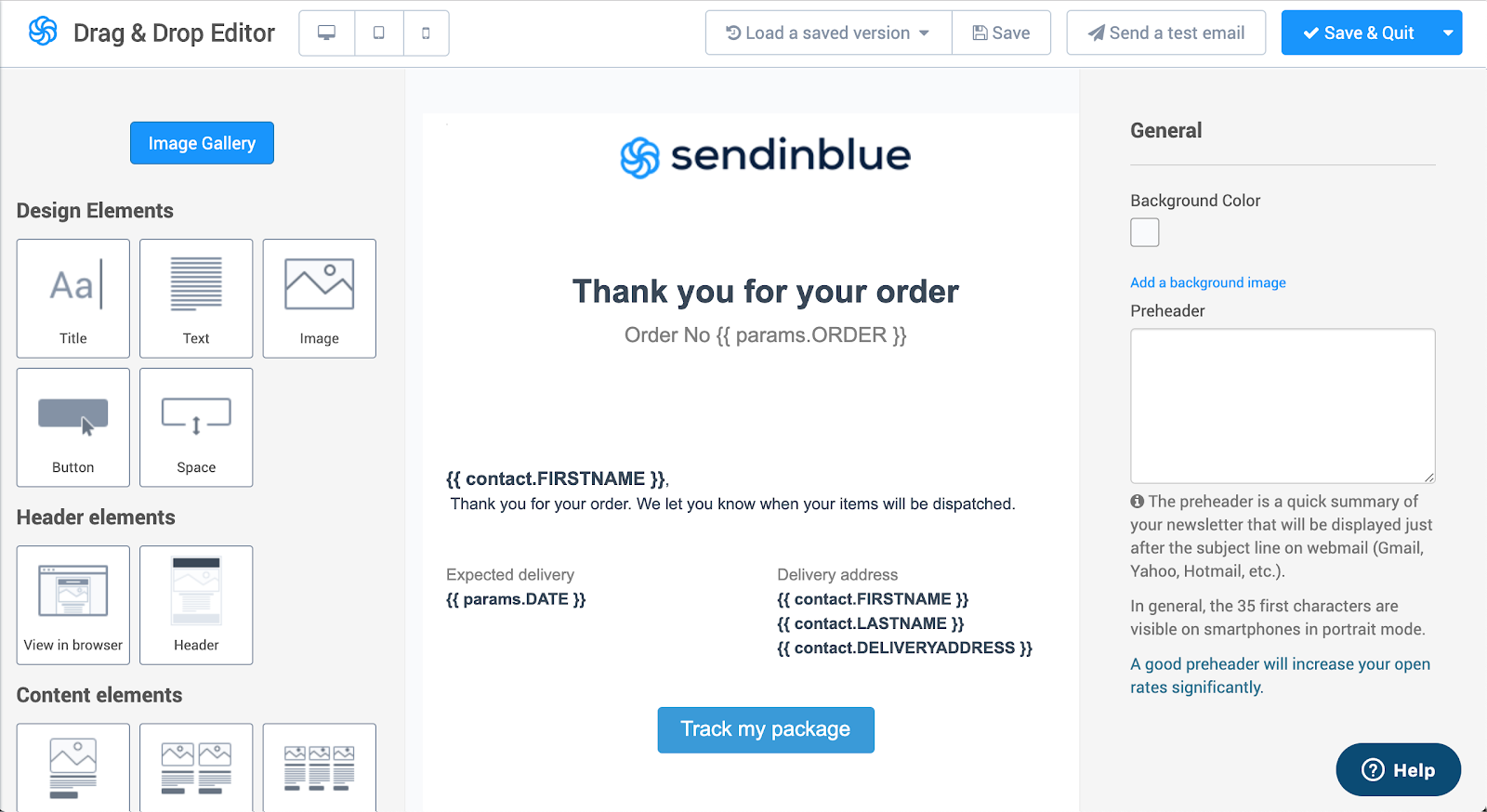 sendinblue dashboard