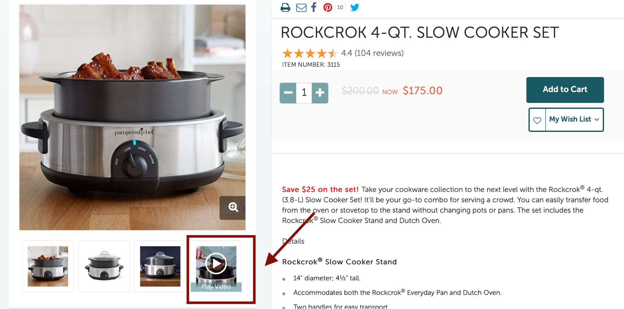 Content marketing in the form of a video you can watch on a product page