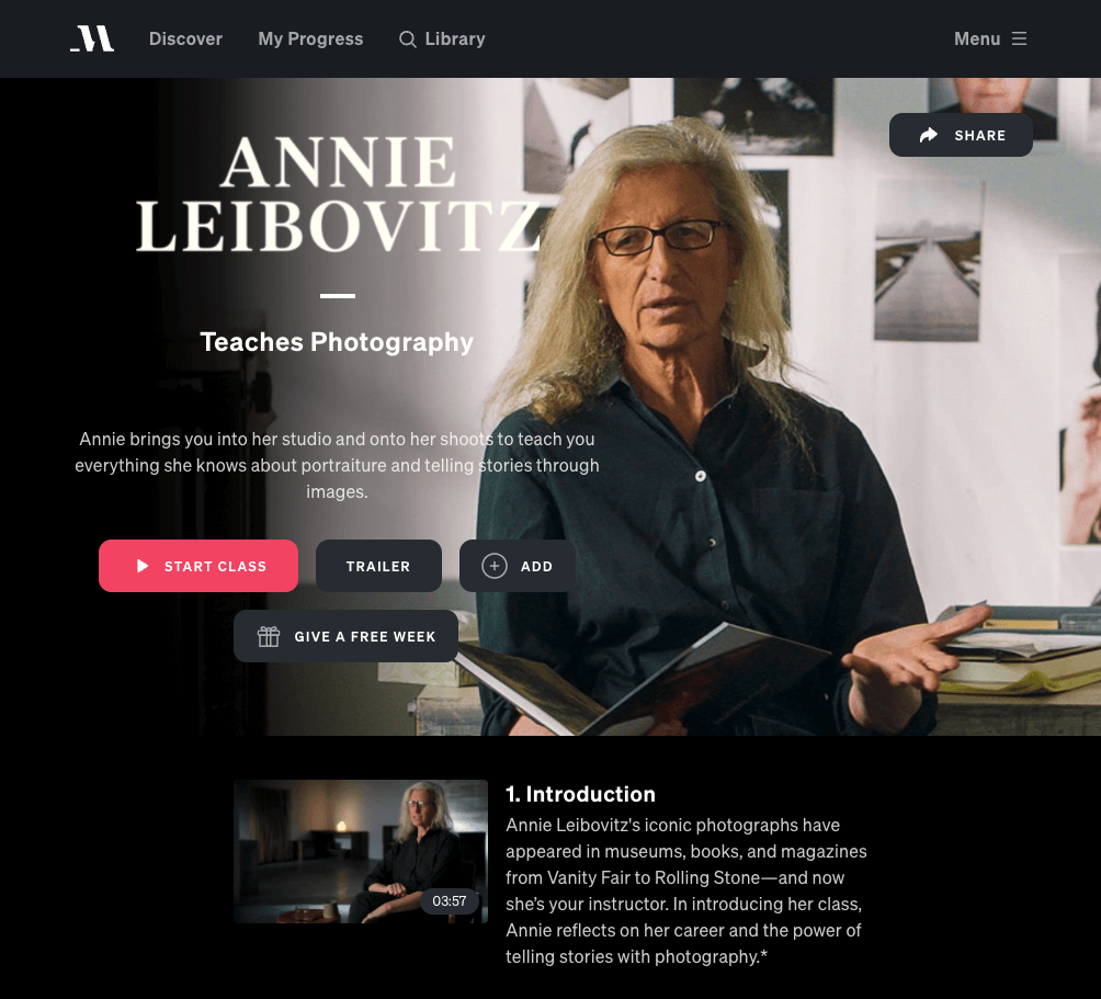 Annie Leibovitz masterclass review