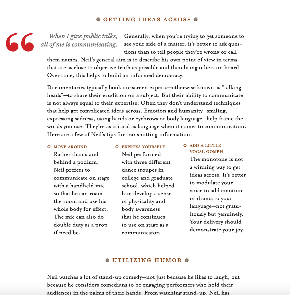 An example page from the workbook for the Neil deGrasse Tyson MasterClass