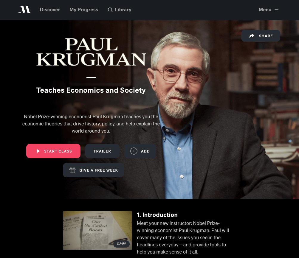 paul krugman masterclass review